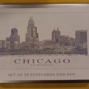 2007 Starbucks Coffee Chicago City Set of 10 Postcards & Pen Set Brand New